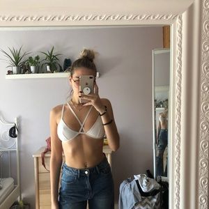 Strappy white bralette